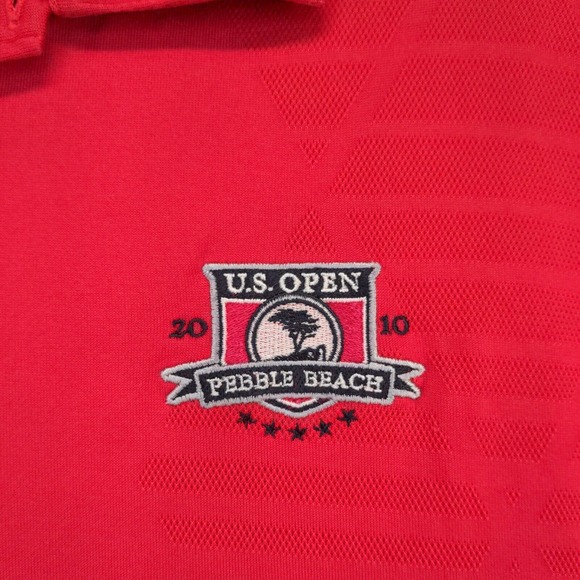 Tiger Woods Dri-Fit Men's US Open Pebble Beach Polo Shirt Red XXL Short Sleeve - Picture 4 of 14